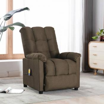 VidaXL Brown Massage Lounge Chair