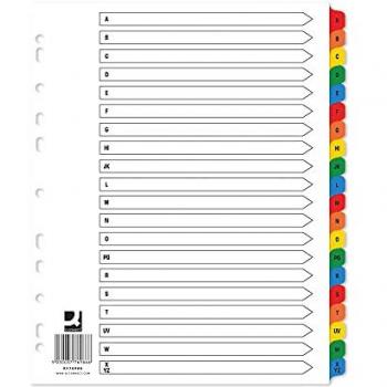 Q-Connect EW Index A-Z Reinforced Multicoloured (Pack of 15)