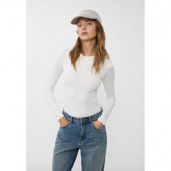 Stradivarius Langarmbody für Frauen in Weiß M