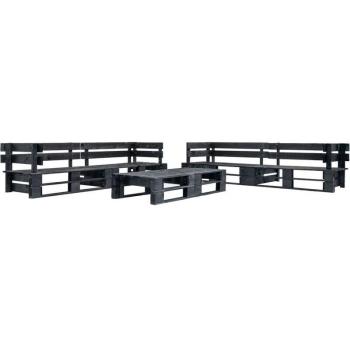 Suite Divani Outdoor Pallet Nero 6pz – Furniture Limited