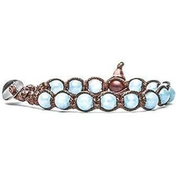 Bracciale Tamashii con pietre di giada 6 mm Sky Blue