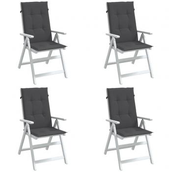 VidaXL Highback Chair Cushions 4 pcs Melange Anthracite 47.2x19.7x1.6 Fabric