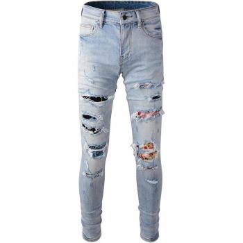 Jeans parcheados de hombre