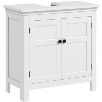 Meuble de salle de bain blanc MCOM, étagère réglable, 60x30x60 cm