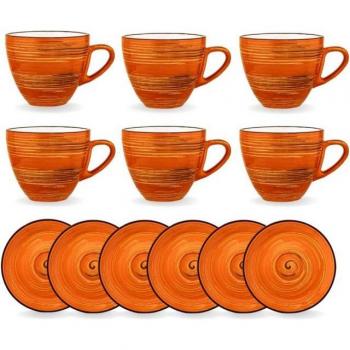 Spiral‑Kaffeetassen Set von Wilmax England, 6×300 ml