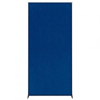 Nobo Social Distancing Felt Screen, 1.8 m High, Free Standing Protective Barrier, Guard and Screen, Impression Pro, 800 x 1800 mm, Blue