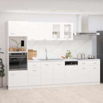 Kitchen furniture set with 7 pieces, white engineered wood