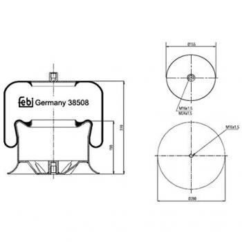 Soffietto FEBI BILSTEIN 38508 per Sospensione Pneumatica