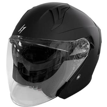 Casco Moto Jet Stormer RUN Nero Opaco 2XL