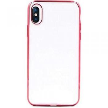 Cover brillante morbida con bordo Rosso per iPhone Xs 5.8