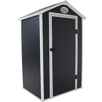 Charles Bentley Grey Outdoor Storage Shed 4.4ft x 3.4ft