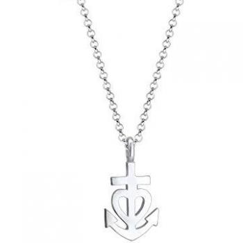 Elli Damenkette Anker Herz Kreuz Anhänger 925er Silber