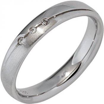 Zirkonia Partner Ring 925 Sterling – Rhodiniert, mattiert, Größe 62