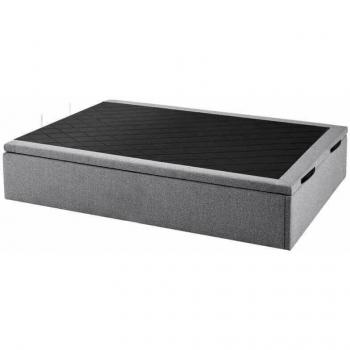 Cama abatible Tokio gris 140x190 cm con respaldo de 34 cm