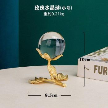 Boule de cristal en métal de luxe, sculpture en branches de fer pour la maison