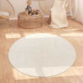 Tapis Salon Poil Long Beige 160 cm