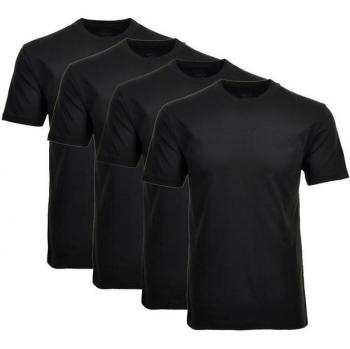 RAGMAN Herren Unterhemd T-Shirt 4er Set (Schwarz) – XL