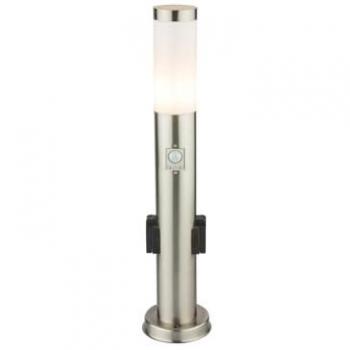 LED Wegeleuchte in Silber mit Bewegungsmelder, 60cm hoch