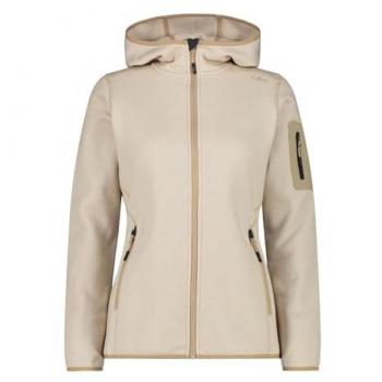 CMP Women's Hooded Fleece Sweater, Gesso/Sesamo, Size L