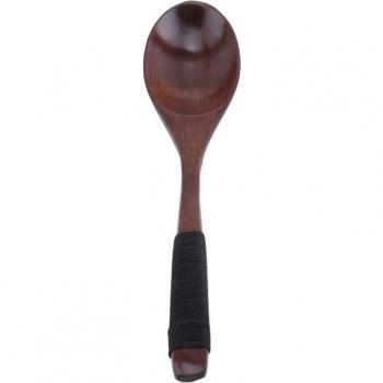 Curved Handle Wooden Cooking Spoon