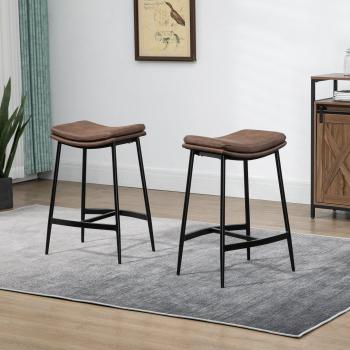 HOMCOM Breakfast Bar Stools Set of 2
