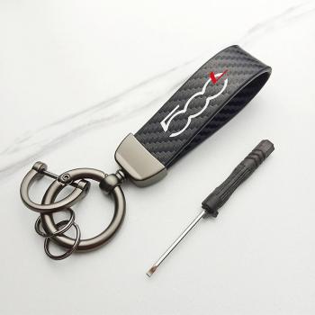 Llavero de Coche Fiat 500 Carbono