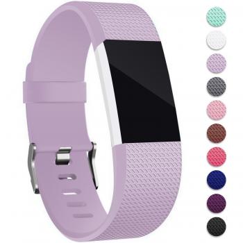 Fitbit Charge 2 Metal Clasp TPU Band – Lavender
