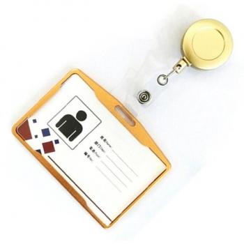 Portatarjeta de oficina con insignia retráctil de aluminio