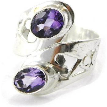 Bague Argent 'Colisée' gemme Améthyste