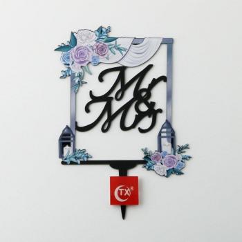 Garniture de gâteau nuptial « Mr & Mrs »