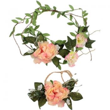 Couronne de mariage avec bracelet assorti