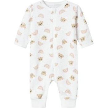 Schlafoverall Teddy Glänzendes Weiß