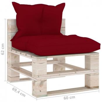 Sofa Centrale da Giardino in Pallet con Cuscini