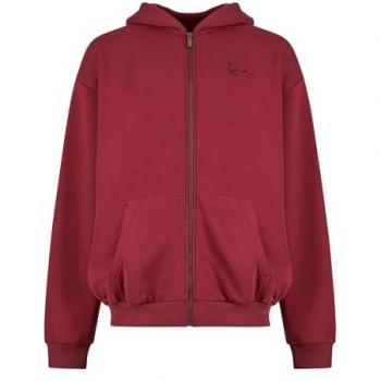 Karl Kani Men's L Red Signature Essential OS Zip Top