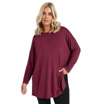 Yours Curve Leopardprint T-Shirt mit funkelndem Herz – Für Frauen