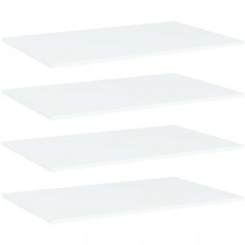 Set di Ripiani per Libreria 4pz Bianchi 80x50x1,5 cm Legno Multistrato