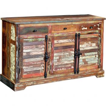 Buffet Bas en Bois Massif Multicolore