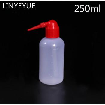 250ml Clear Plastic Wash Bottle with Red Cap