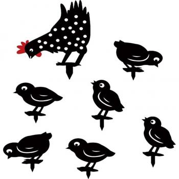 Easter Chicken Silhouette Yard Decoration