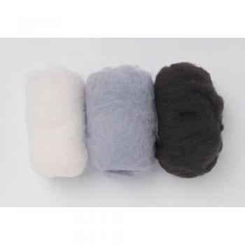 Lana di Pecora Glorex 3x10g Nero e Bianco