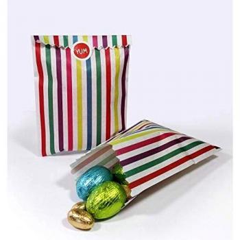 Bolsa de regalo multicolor con rayas