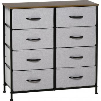 HOMCOM 8-Tray Fabric Storage Bin Drawer Organizer for Nursery and Living Room