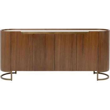 Buffet design italien en bois de noyer avec vitrines