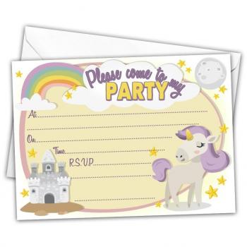 All-Ways Design Unicorn Birthday Party Invite Pack with 20 Envelopes