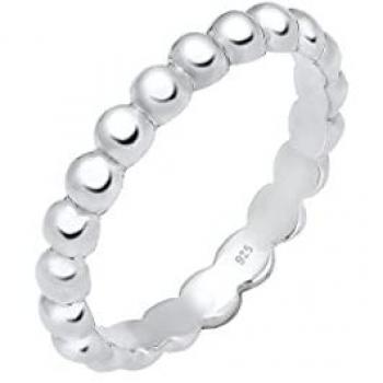 Elli Stacking Ring Kügelchen 925 Silber, Fingerring für Damen, 52 mm
