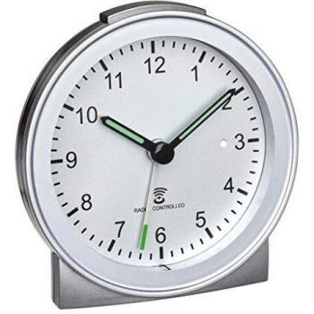 TFA Dostmann 60.1517.54 Funk Wecker Silber Alarmzeiten 1 Fluoreszierend Zeiger