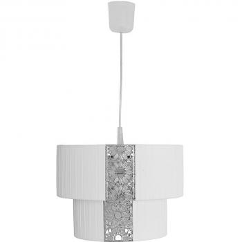 Pendelleuchte Hängelampe Textil/Metall – Cappuccino Schirm, 30 × 120 × 30 cm, E27