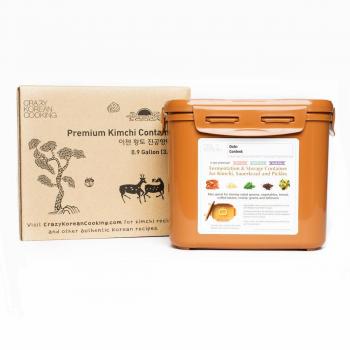 Crazy Korean Cooking Kimchi and Sauerkraut Container with Vacuum Lid