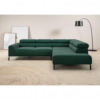 Antonelli L‑Form Ecksofa – grün, mit optionaler elektrischer Sitztiefenverstellung, 276 cm Breite