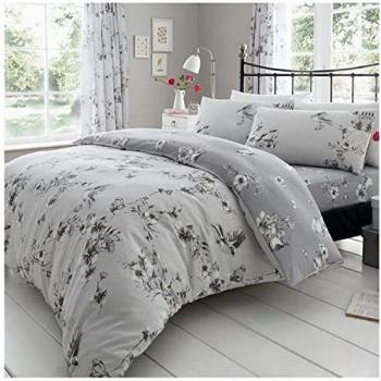 Birdie Blossom Floral Pattern Duvet Cover & Pillowcases – Assorted
